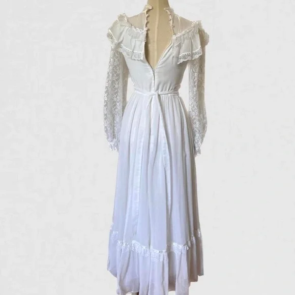 SOLD! ✅ Vintage 1970’s Gunne Sax Peasant Style Lace Wedding Formal Gown - Picture 5 of 7